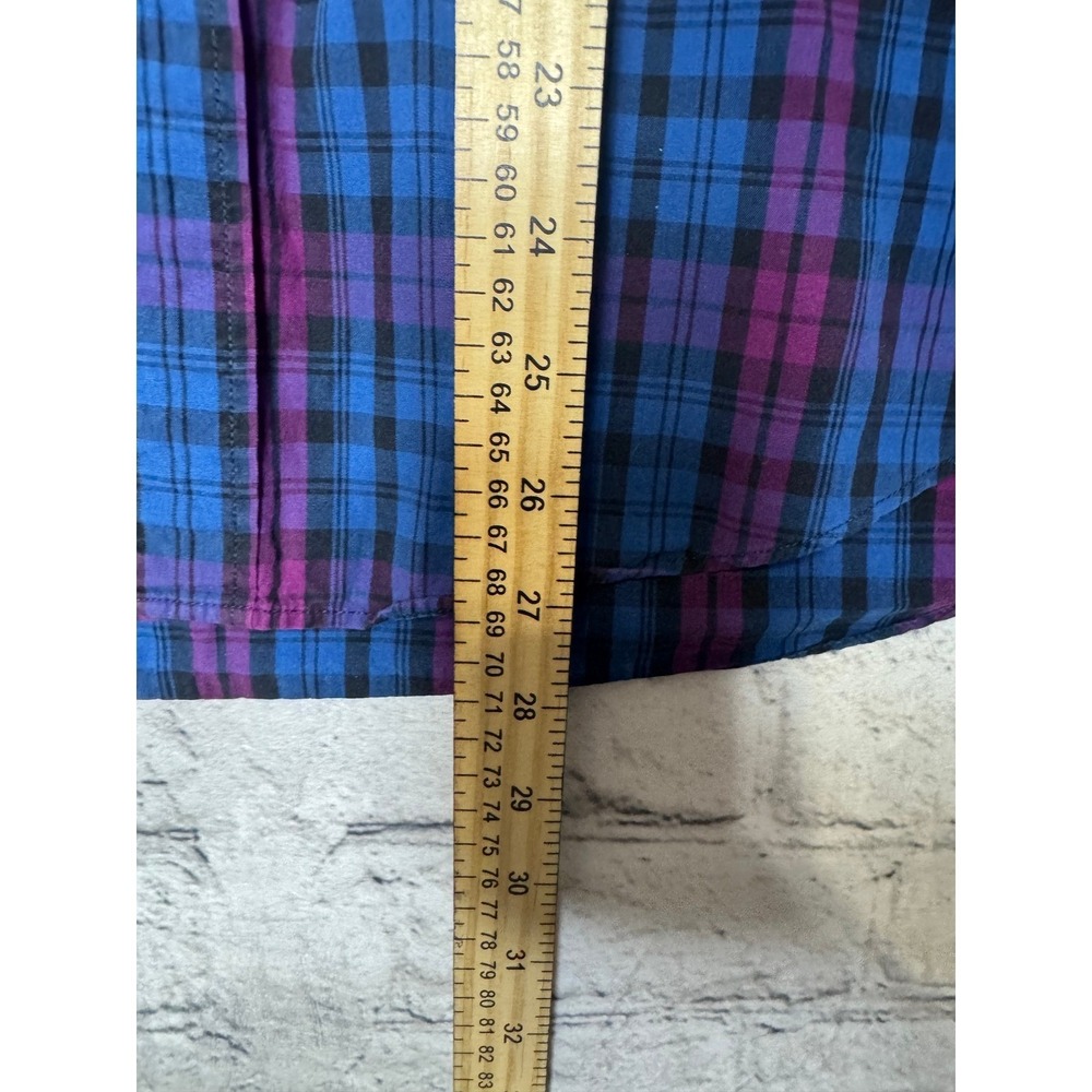 J Crew Slim Fit Plaid Button Down Shirt Men's Size L Blue Purple - Picture 4 of 7